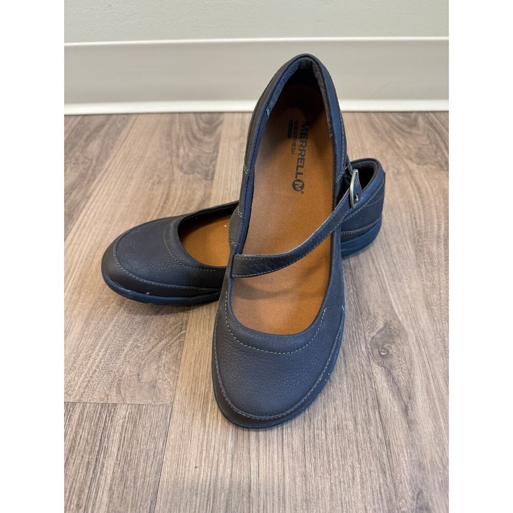 Merrell Dassie J69068 Mary Jane Shoes Espresso Leather Slip On Womens Size 9